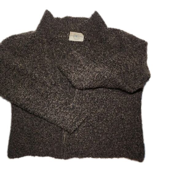B Moss Acrylic And Wool Sweater Brown Long Sleeve Size Small Zipper Up - Picture 15 of 16